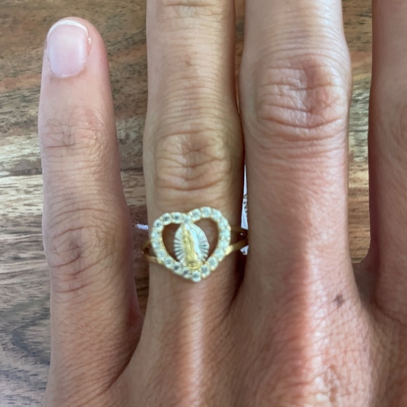 Gold Plated Sterling Rosary Ring - Picture 3 of 5